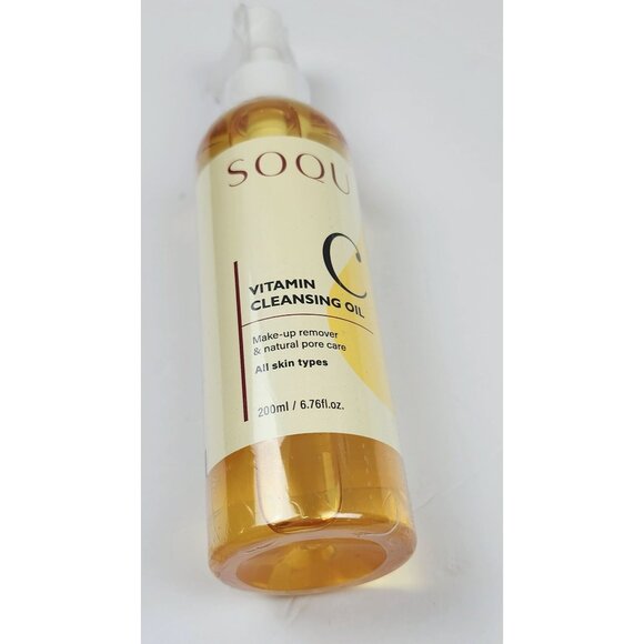 SOQU Vitamin C Cleansing Oil 200ml - Make-Up Remover & Natural Pore Care For All - Picture 3 of 7